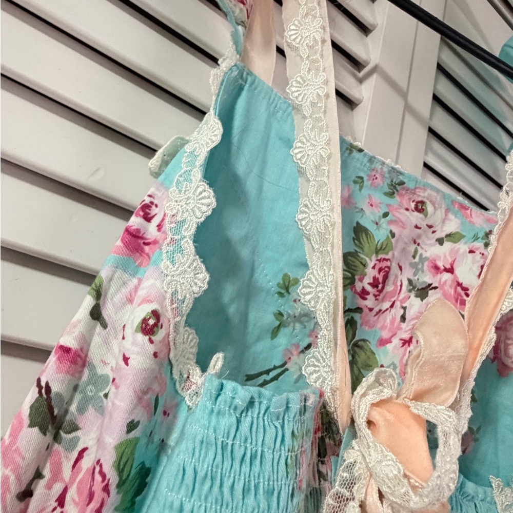Floral Blue Kids Dollcake dress - Picture 4 of 6